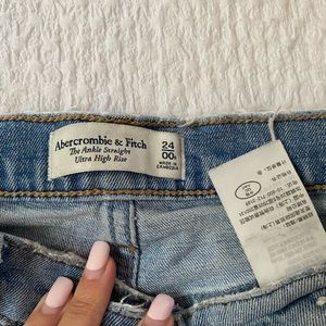 abercrombie and fitch the ankle straight ultra high rise jeans